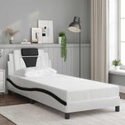 vidaXL Bed Frame "Viana" without Mattress White and Black 80x200 cm Fa...