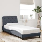 vidaXL Bed Frame without Mattress Dark Grey 90x190 cm Velvet
