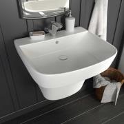 vidaXL Handfat Vit 50 x 45 x 41 cm Glaserad keramik