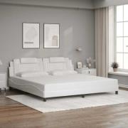 vidaXL Bed Frame "Viana" without Mattress White 200x200 cm Faux Leathe...