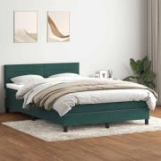 vidaXL Ramsäng med madrass mörkgrön 160x220 cm sammet