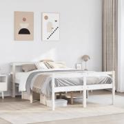 vidaXL Seniorsäng med sänggavel vit 120x200 cm massivt furu