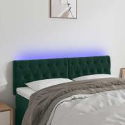 vidaXL Sänggavel LED mörkgrön 144x7x78/88 cm sammet