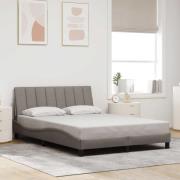 vidaXL Bed Frame without Mattress "Hanko" Taupe 120x200 cm Fabric