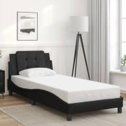 vidaXL Bed Frame without Mattress "Zadar" Black 90x190 cm Faux Leather