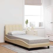 vidaXL Bed Frame without Mattress "Hanko" Cream 80x200 cm Fabric