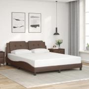 vidaXL Bed Frame without Mattress "Zadar" Brown 160x200 cm Faux Leathe...