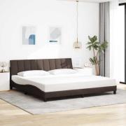 vidaXL Bed Frame without Mattress "Hanko" Dark Brown 200x200 cm Fabric