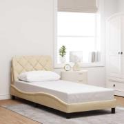 vidaXL Bed Frame without Mattress Cream 90x200 cm Fabric