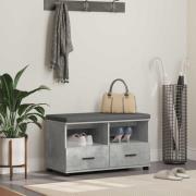 vidaXL Hallbänk Betonggrå 80 x 38 x 46 cm Spånskiva och klädfabric