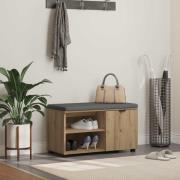 vidaXL Hallbänk med kudde Enfärgad Artisan Ek 80 x 38 x 46 cm