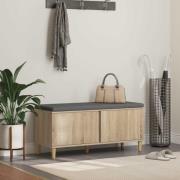 vidaXL Hallbänk med kudde med lagring Sonoma-ek 60 x 38 x 46 cm
