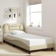 vidaXL Bed Frame without Mattress "Hvar" Cream 90x200 cm Fabric