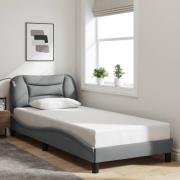 vidaXL Bed Frame without Mattress "Hvar" Light Grey 90x190 cm Fabric