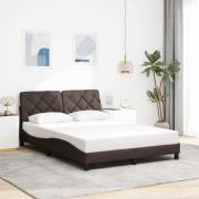 vidaXL Bed Frame without Mattress Dark Brown 140x190 cm Fabric