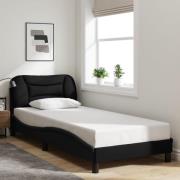 vidaXL Bed Frame without Mattress "Hvar" Black 80x200 cm Fabric