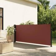 vidaXL Infällbar sidomarkis brun 120x600 cm