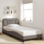 vidaXL Bed Frame without Mattress "Hvar" Taupe 90x200 cm Fabric