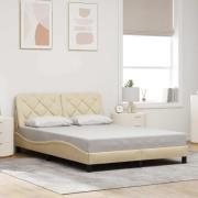 vidaXL Bed Frame without Mattress Cream 140x200 cm Fabric