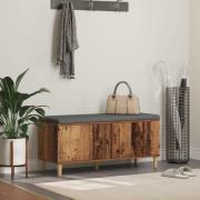 vidaXL Hallbänk Gammalt trä 100 x 38 x 46 cm Konstruerat Trä och Tyg