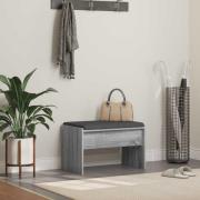 vidaXL Hallbänk med kudde Grå Sonoma 63 x 38 x 40 cm