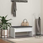 vidaXL Hallbänk med kudde Vit 80 x 38 x 46 cm