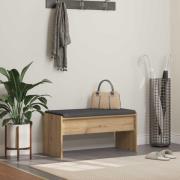 vidaXL Hallbänk med kudde Artisan Ek 83 x 38 x 40 cm