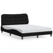vidaXL Bed Frame without Mattress "Hvar" Black 140x200 cm Fabric