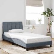 vidaXL Bed Frame without Mattress "Hanko" Dark Grey 100x200 cm Velvet