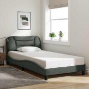 vidaXL Bed Frame without Mattress "Hvar" Dark Grey 100x200 cm Fabric