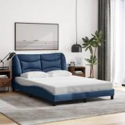 vidaXL Bed Frame without Mattress "Hvar" Blue 140x200 cm Fabric
