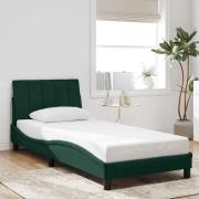 vidaXL Bed Frame without Mattress "Hanko" Dark Green 90x200 cm Velvet