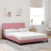 vidaXL Bed Frame without Mattress "Hanko" Pink 120x200 cm Velvet