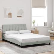 vidaXL Bed Frame without Mattress "Hanko" Light Grey 140x200 cm Velvet