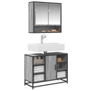 vidaXL Tvättställsskåp grå sonoma 80x33x60 cm konstruerat trä