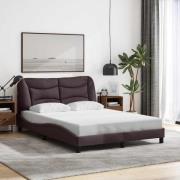 vidaXL Bed Frame without Mattress "Hvar" Dark Brown 140x200 cm Fabric