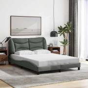 vidaXL Bed Frame without Mattress "Hvar" Dark Grey 140x190 cm Fabric