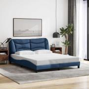 vidaXL Bed Frame without Mattress "Hvar" Blue 160x200 cm Fabric