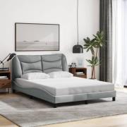 vidaXL Bed Frame without Mattress "Hvar" Light Grey 140x200 cm Fabric