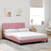 vidaXL Bed Frame without Mattress "Hanko" Pink 140x190 cm Velvet