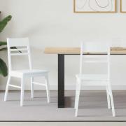 vidaXL Matstolar 2 pcs Vit 43 x 54 x 89 cm Massiv Gummiträ