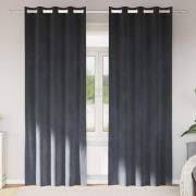 vidaXL Mörkläggningsgardiner 2 pcs Ljusgrå 140 x 225 cm Sammet