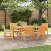 vidaXL Matstol 6 pcs Naturfärg 62,5 x 59 x 89 cm Massivt Akaciaträ