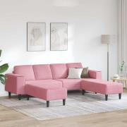 vidaXL Vardagsrumsoffa 3 pcs Rosa