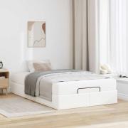 vidaXL Sängram med madrass Övrigt 2 pcs Vit PVC