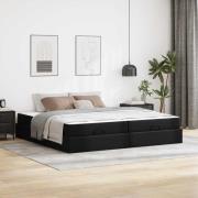 vidaXL Sängram med madrass med madrass 2 pcs Svart PVC
