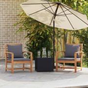 vidaXL Stol med kudde 2 Stycke Brun och Mörkgrå 65 x 60 x 76,5 cm