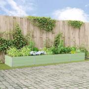 vidaXL Planteringskärl Pastellgrön 195 x 100 x 45 cm Galvaniserat Stål