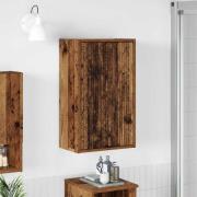 vidaXL Badrumsskåp Väggmonterad med dörr Gammalt trä 39 x 23,5 x 65 cm