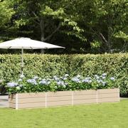 vidaXL Planteringskärl Elfenben 385 x 50 x 45 cm Galvaniserat Stål